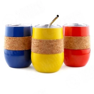 Christmas Gift Rainbow Color Wholesale 12 oz Double-insulated Stemless Wine Glass for Coffee, Drinks, Champagne, Cocktails