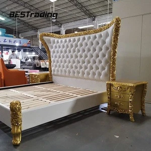 Classic Italian style brand bed and King Size Bed With Wood Carving
