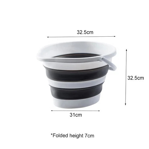 Collapsible Silicone Bucket Foldable round bucket for Outdoor Water Pot Space-Saving for Garden or Camping Use