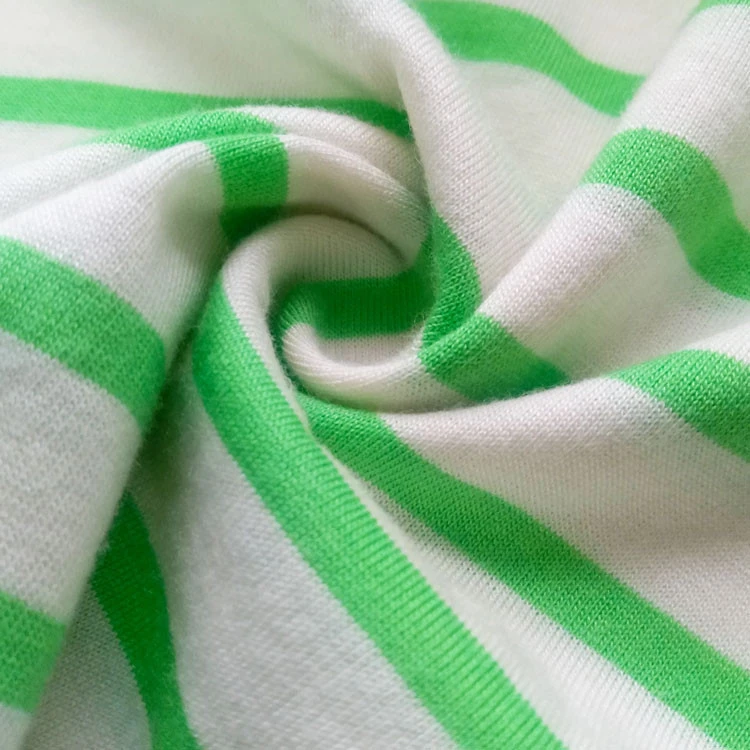 colorful stripe jersey organic knitting yarn dyed fabric cotton modal shirts fabric
