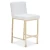 Import Commercial Bar Furniture Stainless Steel Brushed Gold High Bar Chair White Velvet Counter Bar Stool with Laser Honeycomb Design from China