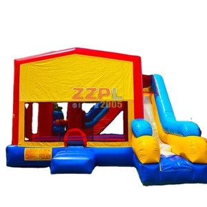 Commercial Outdoor inflatable castle with slide/ inflatable bouncer slide combo for kids