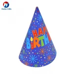 Cone Party Hat Full Color Logo Printed Cone Shaped Fashion Christmas Fancy Party Paper Hat