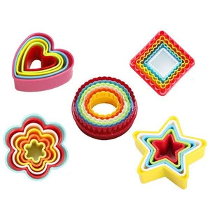 Cookie Cutter Square Round Star Heart Flower iscuit Cutters Sandwich Cutters Mold with random color