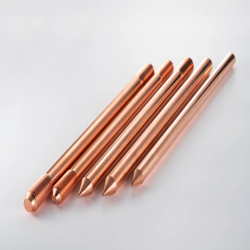 Copper weld ground rod copper grounding wire rod threaded copper clad earth rod