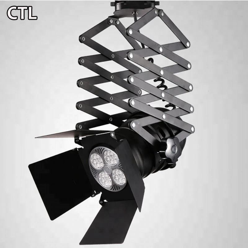 Creative personality retractable rail light shops popular 10w/20w/30w high lumen black LED track lights
