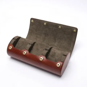 Custom 3 Slots Travel Box Watch Case Custom Leather Watch Roll For Women And Men