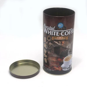 Custom Beautiful Cylinder Tinplate Canister Tall Empty Metal Tube Cans Round Tea And Coffee Tins Box