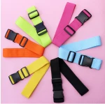 Custom logo adjustable luggage strap with plastic buckle