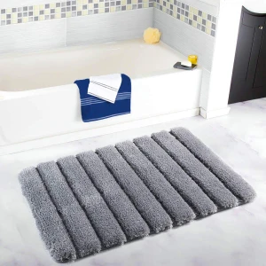 Custom Modern Design Soft Non-slip Water Absorbent Microfiber Bath Mat Set