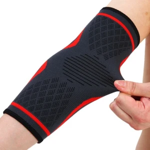 Custom Neoprene fabric elbow Sleeve 5mm Thickness Powerlifting Training Elbow Protector Black Color Deadlifting Elbow Pad