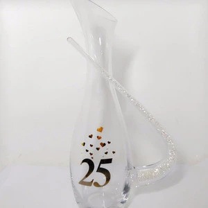 custom wedding crystal glass wine pitcher carafe with gift box