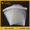 customised logo print garment clothes packaging clear transparent self adhesive opp plastic bags with adhesive tape