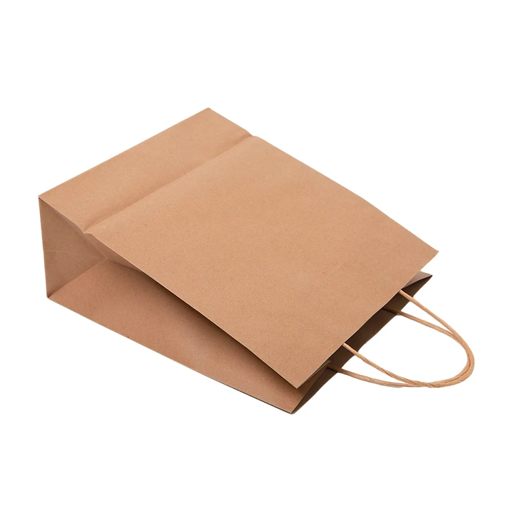 Customised original color craft paper box carrier shopping bags