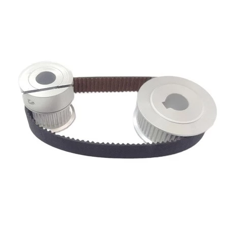 customize cnc machining clear anodized aluminum timing pulley and belts set drive kit