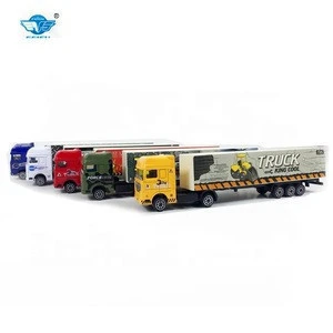 Customized 1 87 diecast truck model popular trailer truck toys for kids
