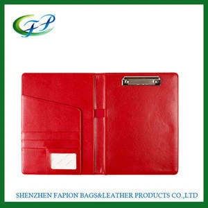 customized A4 size embossed leather expanding file