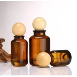 Customized Glass Perfume Bottles Solid Wood Cover Cylinder Glass Packaging Set for Perfume Oils Perfume Spray Glass Bottle