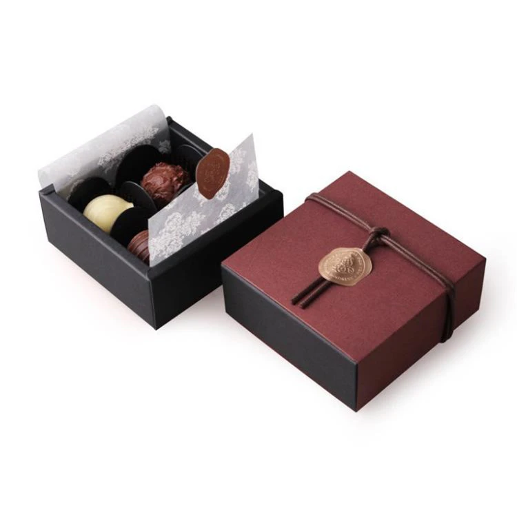 Customized novel design high grade red chocolate truffle boxes handmade diy valentine&#39;s day chocolate packaging box