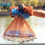Diameter 2.4m Monofilament Fishing Cast Nets with Plastic Ring  Frisbee