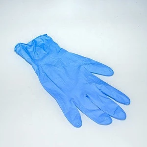 Disposable medical blue and white nitrile gloves with cheap price