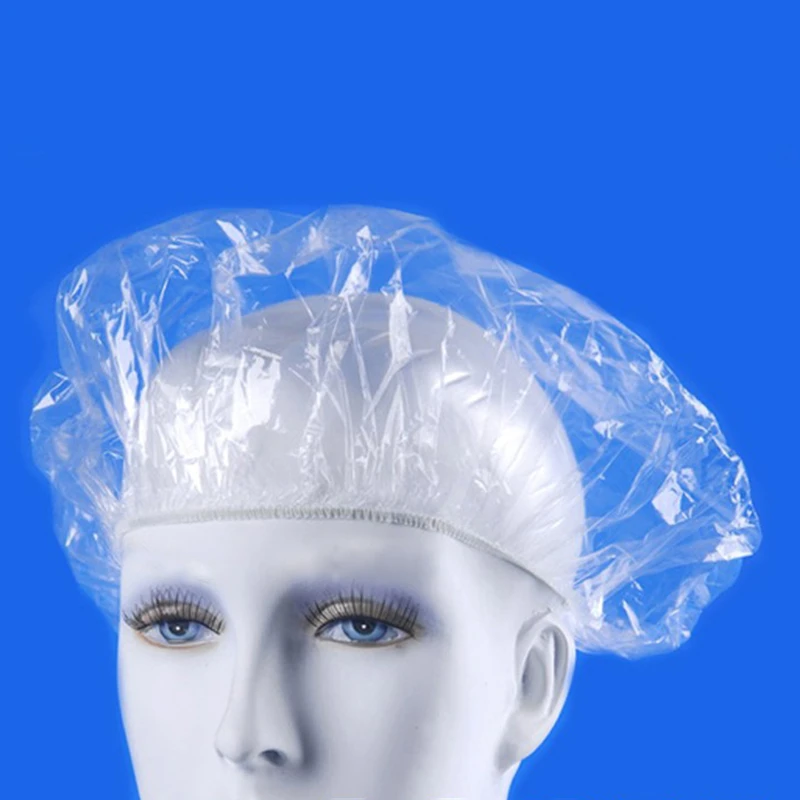 Disposable plastic PE clear shower cap