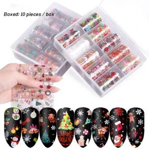 DIY Nail Decoration Halloween Christmas Decals Nail Foil Transfer Paper Nail Art Stickers