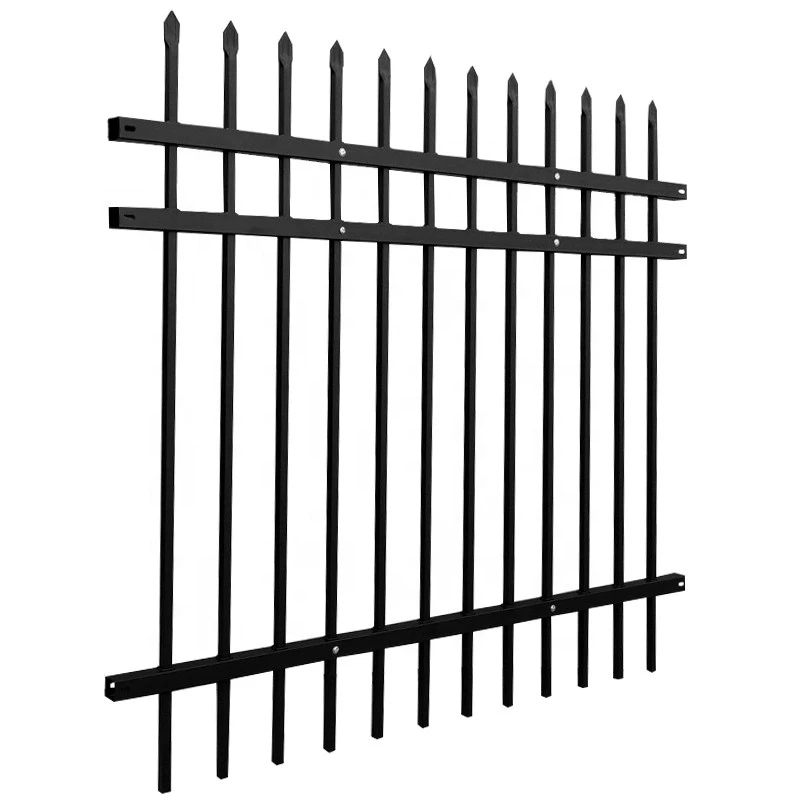 DK018 Simple Design Cheap Wrought Iron Fencing Steel Metal Garden Fence