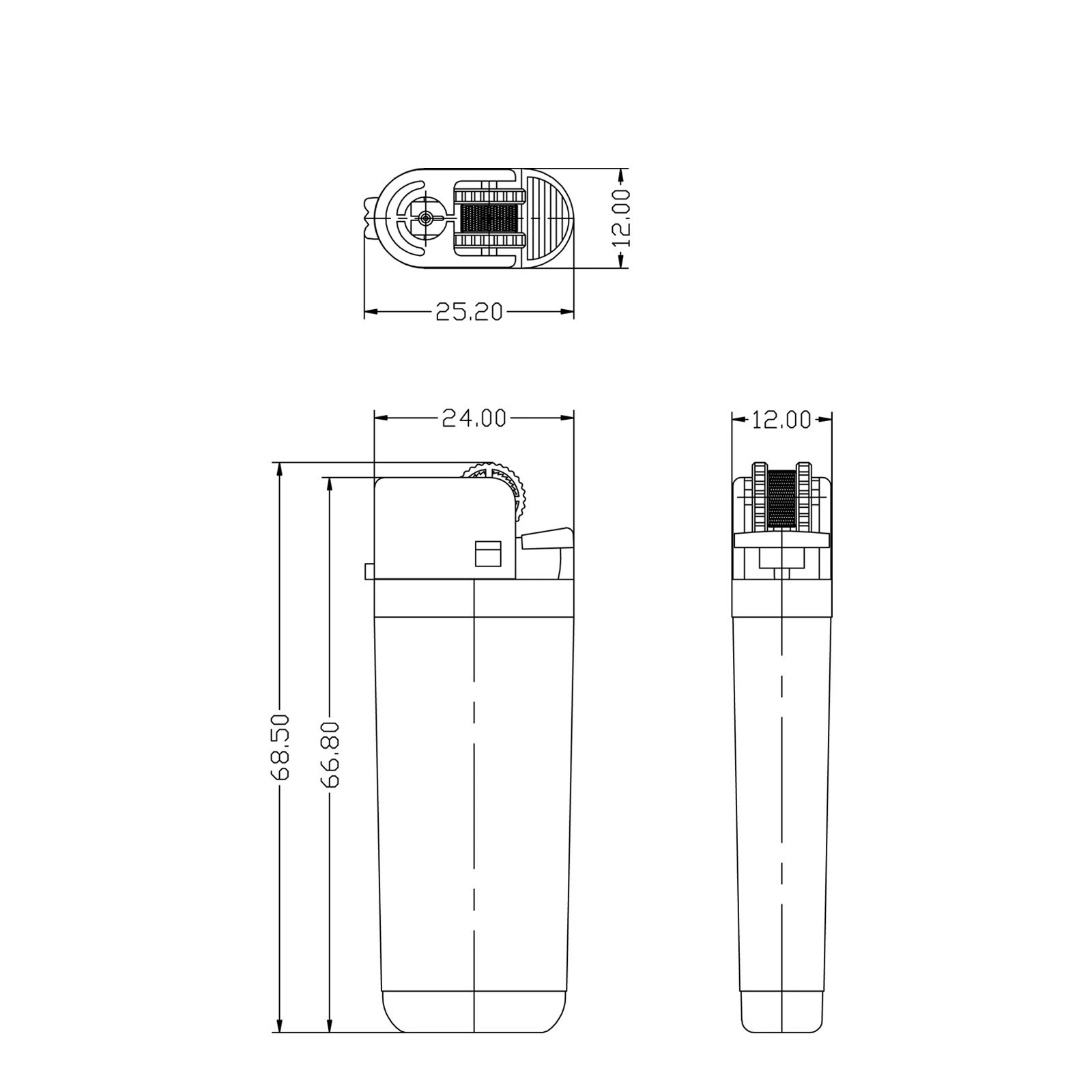 DL-880 68mm mini disposable gas flint lighter