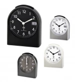 Domed Radio Controlled Analog Alarm Desk Clock With Digital Second Digital Temperature Display