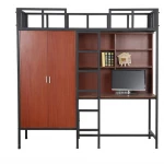 Domitary metal bunk bed with desk and locker bunk beds