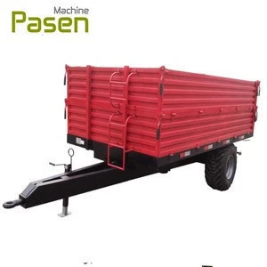 Double axle dump trailer 8 Ton farm tipping trailer for tractor / Agricultural hydraulic small dump trailer