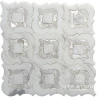 DTH Stone white marble mix shell water jet arabesque mosaic tile