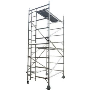 durable portable aluminum scaffolding with ladder