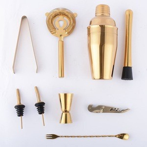 DX Popular Luxury Cocktail Shaker Barware Tools Gold Color Wine Accessories Bar Set