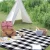 Easy to Clean Outdoor Waterproof Mat Picnic Blanket Straw Sitting Pad With Leather Handle