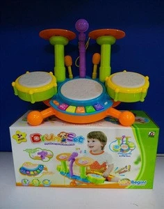 Educational toys kid dynamic jazz drums toys musical knock instrument, baby beat plastic toy drum set for toddlers