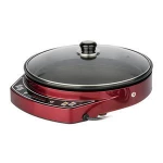 Electric skillet aluminum pizza pan bbq set smokeless cooker one side glass lid pancake maker