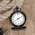 Import Engraved LOGO Pocket Watch Retro Black Charm Custom Quartz Pocket Watch Man Necklace Pendant with Chain Gifts Box for Dad from China