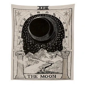 European Style Sun Moon Sarts Printed Pattern Room Wall Tapestry