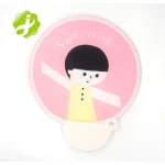 Factory direct 190T nylon foldable flying saucer hand fans with pouch
