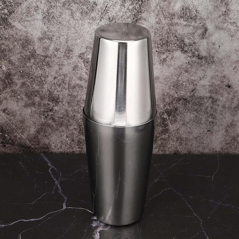 Factory direct stainless steel boston top pieces cocktail shaker metal silver bar accessories