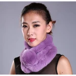 Factory hot sales Fur short loop rabbit fur scarves Cute design rabbit hair scarf fur