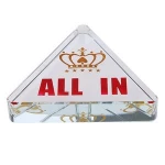 Factory Price Clear Acrylic Triangle All In Button Chip PMMA Customized Poker Guard Coin
