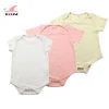 Factory wholesale custom organic soft flexible plain color 100% pima cotton baby rompers
