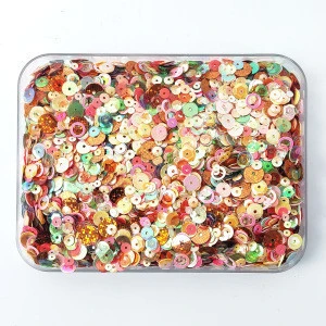 Factory wholesale PET/PVC loose sequins glitters for garment or decoration crafts.