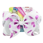 Fashion colorful ribbed ribbon bow with clip baby hair accessories 8inch big bow with cards hairgrips