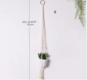 Fashion Vintage Macrame Plant Hanger Indoor Outdoor Hanging Basket Jute Rope New Cotton And Linen Hanging Flowerpot Net