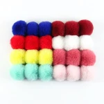 Faux Fur Pom Pom Balls With Elastic Loop DIY Fake Fur Fluffy Pompoms With Rubber Band
