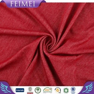 Feimei New Design 50% Polyn 40% Rayon 3% Span Knitted Denim Stripe Fabric With High Quality